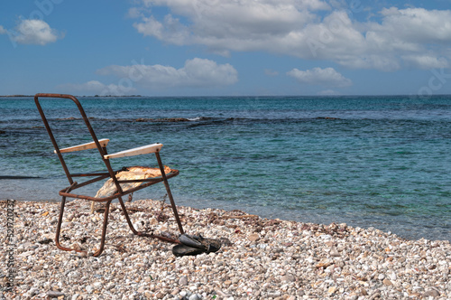 Forgotten beach chair since last summer