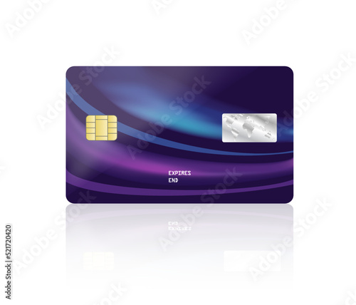 Credit Debit Card Blank Layout Plastic Glossy Business Finance Illustration