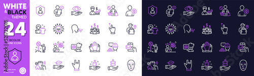 Difficult stress, Stop shopping and Health eye line icons for website, printing. Collection of Customer survey, Face biometrics, Discount icons. Chemistry lab, Clean shirt. Vector