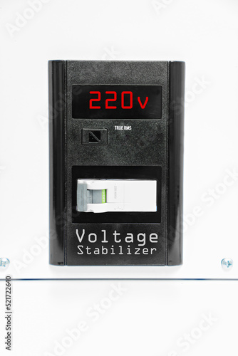 display of voltage stabilizer. a device for maintaining an electrical voltage.  © andrey