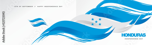 Honduras Independence day, abstract hand drawn flag of Honduras, two fold flyer, white background banner
