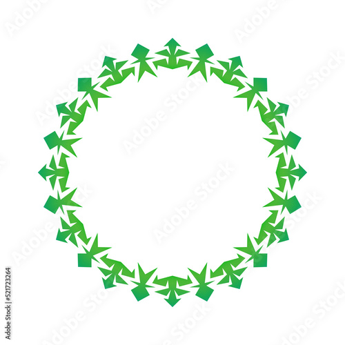 circle of green leaves