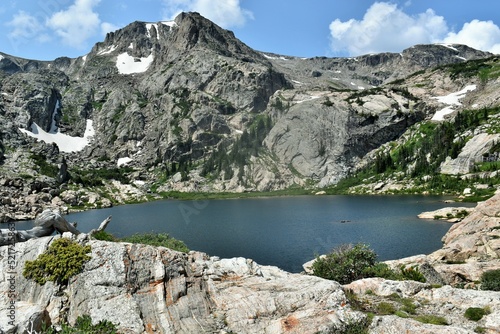 Mountain lake in summer