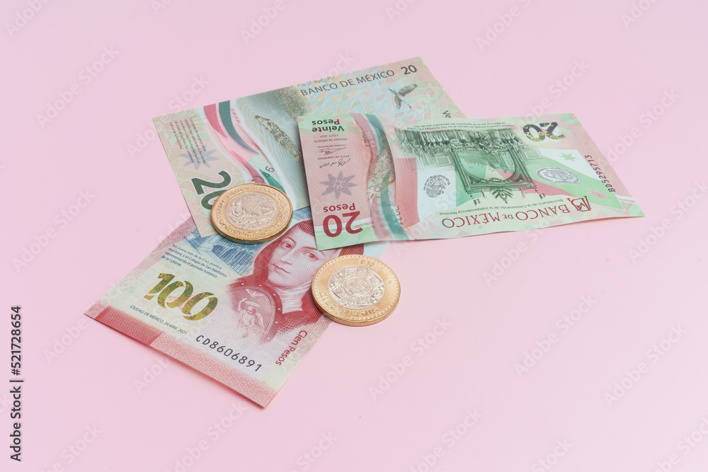 Nuevo billete de veinte pesos. Nuevo billete de cien pesos. Moneda de