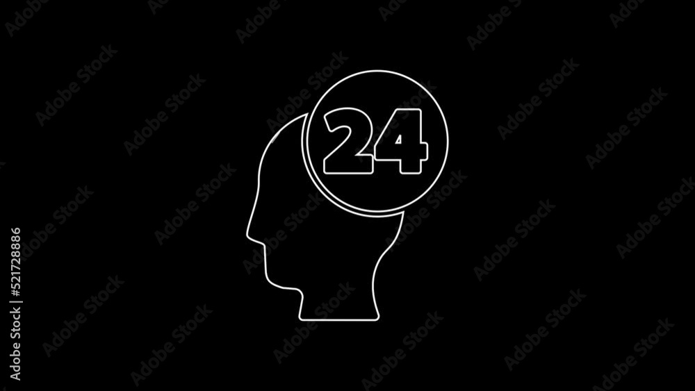 White line Support operator in touch icon isolated on black background. Concept for call center, client support service. 4K Video motion graphic animation White line Support operator in touch icon isolated on black background. Concept for call center, client support service. 4K Video motion graphic animation