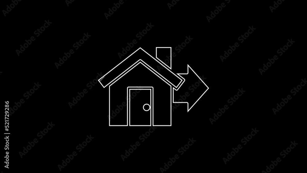 White line Sale house icon isolated on black background. Buy house concept. Home loan concept, rent, buying a property. 4K Video motion graphic animation White line Sale house icon isolated on black background. Buy house concept. Home loan concept, rent, buying a property. 4K Video motion graphic animation