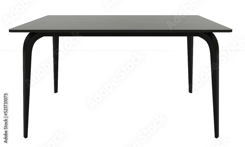 The black iron table on transparent background. png. 3d rendering