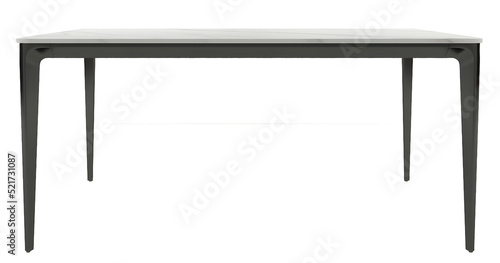 Marble and black table on transparent background. png. 3d rendering