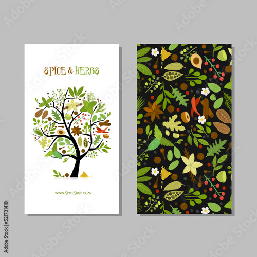 Spicy and herbs concept art for your business. Cards, banner, web, promotiona...