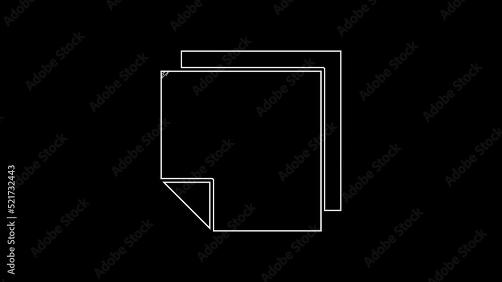 White line Post note stickers icon isolated on black background. Sticky tapes with space for text or message. 4K Video motion graphic animation White line Post note stickers icon isolated on black background. Sticky tapes with space for text or message. 4K Video motion graphic animation