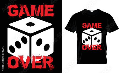 game over t shirt design template