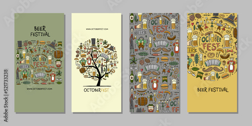 Octoberfest party, concept art for your business. Creative ideas for cards, banner, web, promotional materials. Corporate identity template. Vector illustration