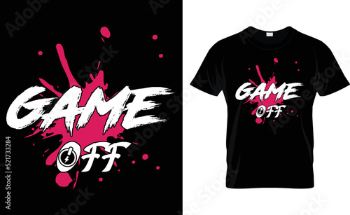 game off t shirt design template photo