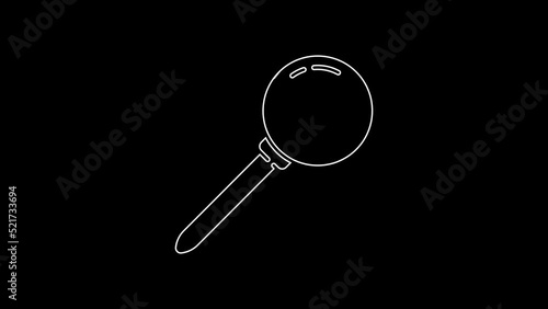 Wallpaper Mural White line Push pin icon isolated on black background. Thumbtacks sign. 4K Video motion graphic animation Torontodigital.ca