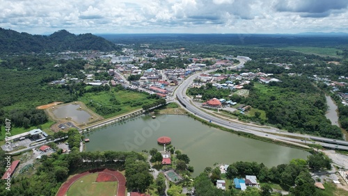 Serian, Malaysia - August 6, 2022: The Serian Town of Sarawak