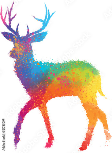 colorful deer animal illustration vector art wall art print shirt print