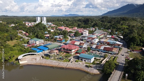 Lubok Antu, Malaysia - August 6, 2022: The Lubok Antu Village of Sarawak photo