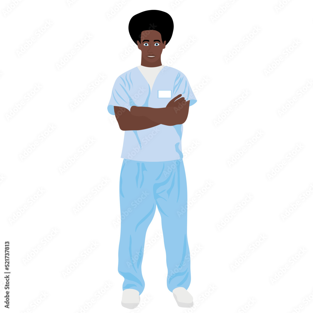 Male African-American doctor on white background Male African-American doctor on white background