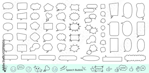 ラインのみのシンプルな吹き出しセット