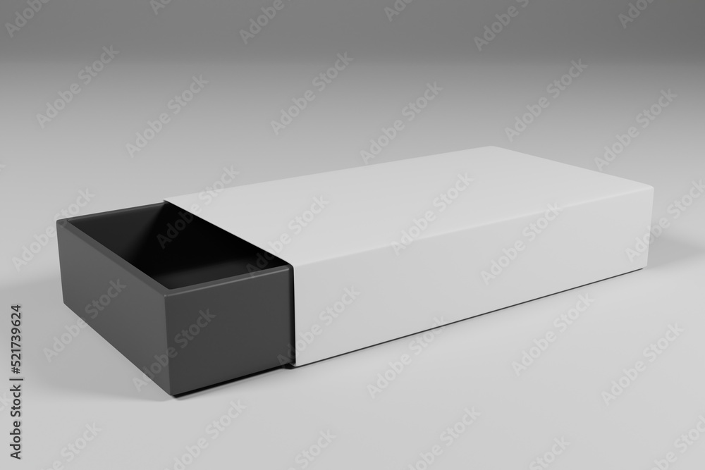 Naklejka premium 3d rendering empty white box packaging for product presentation