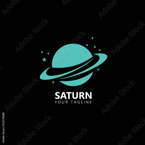 saturn logo design vector
