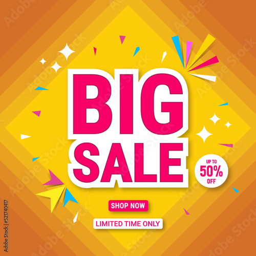 Big sale banner template design. Abstract sale banner. promotion poster. special offer up to 50 percent off