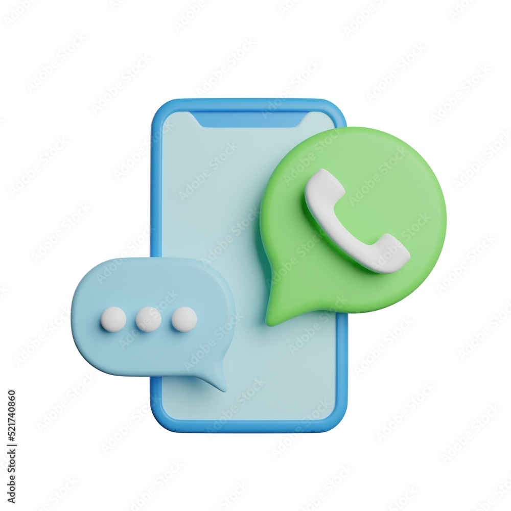 Chat Apps Social Media 3D Rendering Illustration
