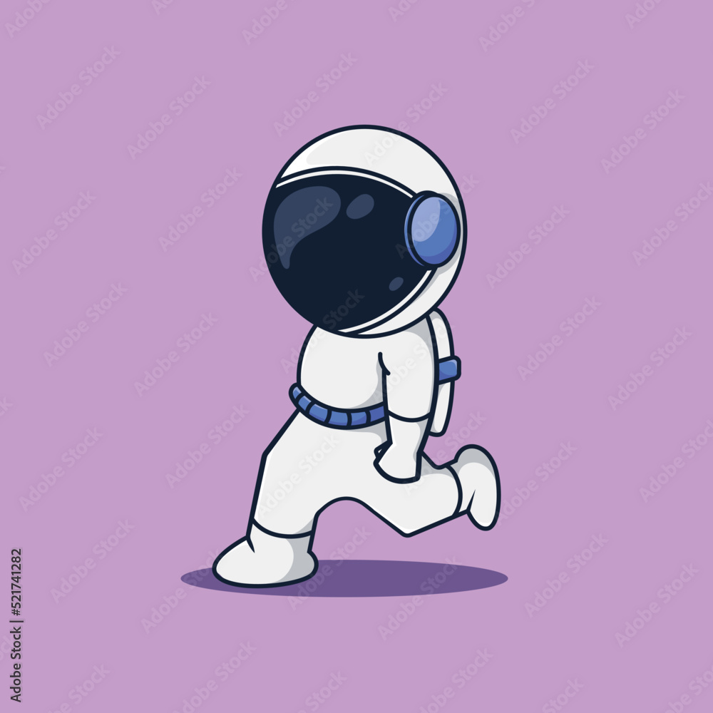 Fototapeta premium Illustration of a walking astronaut