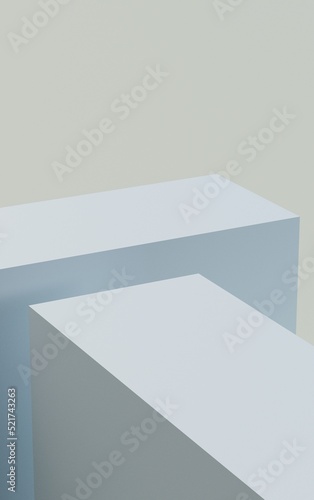 3d white minimal pedestal or podium for product showcase, vertical ads, promotion, 3D Rendering