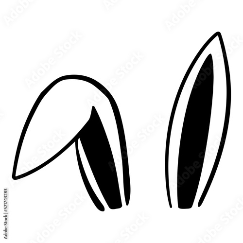 Bunny ear icon design template vector isolated