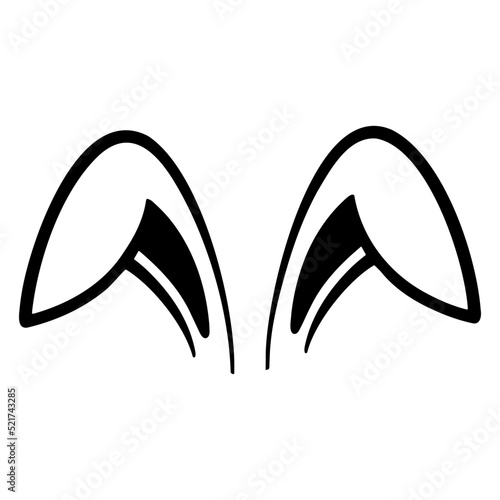 Bunny ear icon design template vector isolated