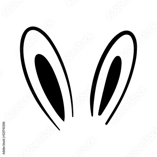 Bunny ear icon design template vector isolated