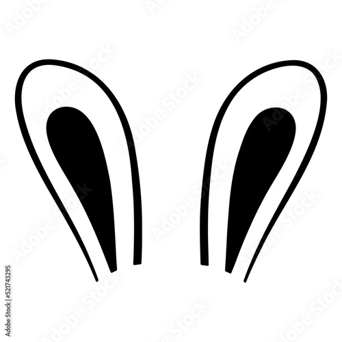 Bunny ear icon design template vector isolated