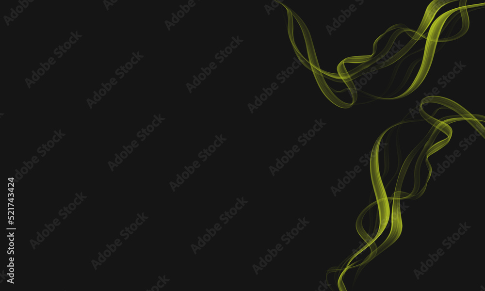 a black background with green smoke