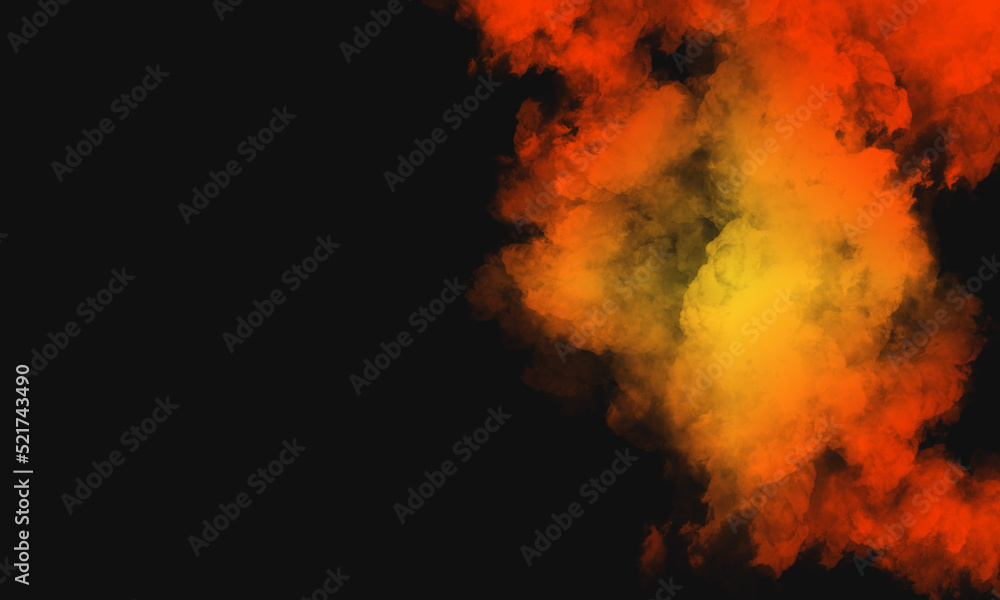 black background with orange gradient smoke on the side