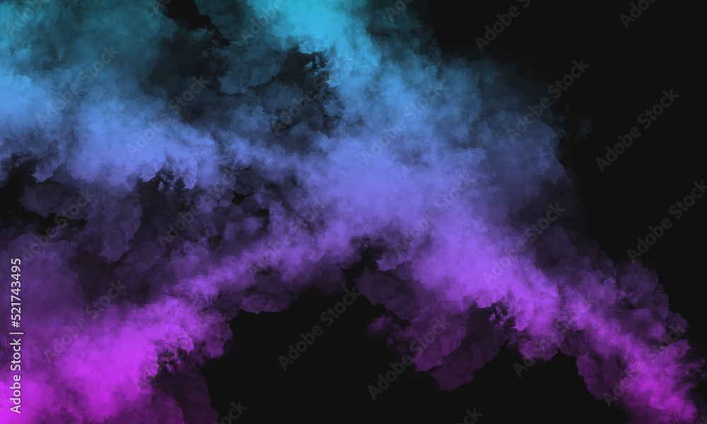 black background with purple blue gradient smoke