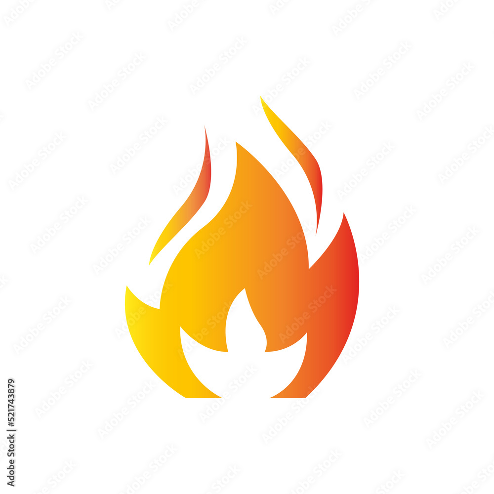 Fire on a white background. Vector illustration Fire on a white background. Vector illustration