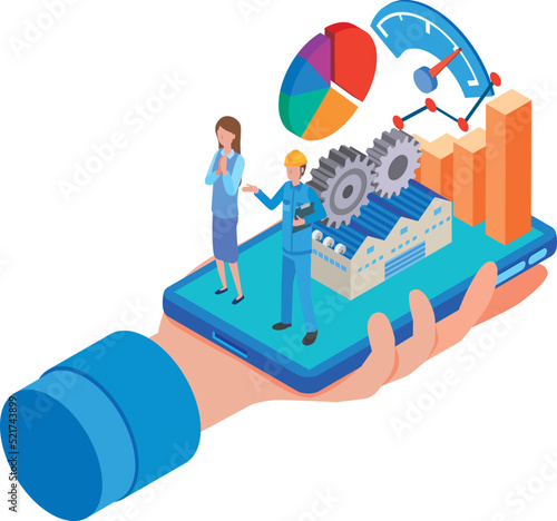 スマートフォンでの工場の稼働状況確認