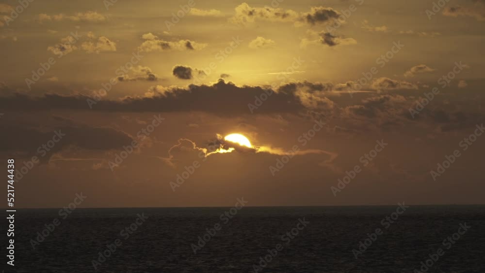 Cloudy Morning Sunrise on The Ocean Sea Horizon Cloudy Morning Sunrise on The Ocean Sea Horizon