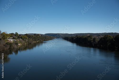 Photography Nepean River, is a major perennial river, , flowing past the town of Camden and the city of Penrith located in the south-west and west of Sydney, New South Wales, Australia