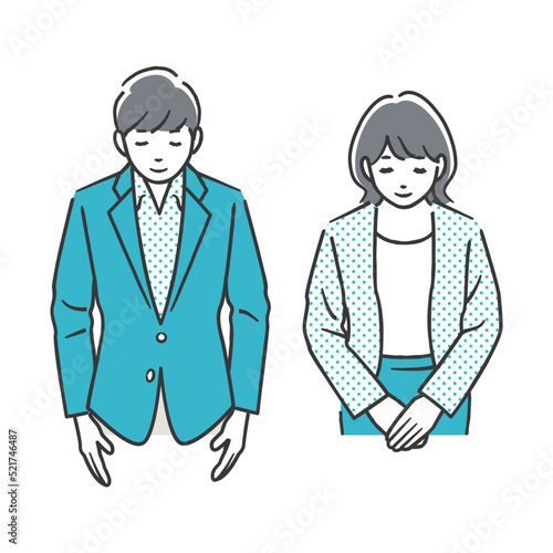 お辞儀をする男性と女性