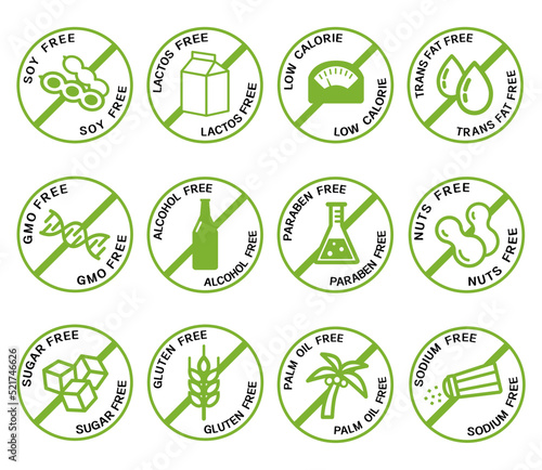 Various raw food icons, 다양한 로우푸드 아이콘들