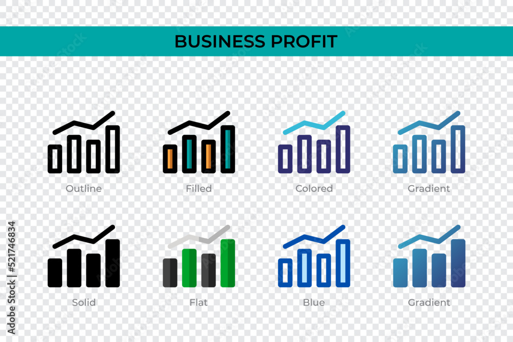 Business Profit icon in different style. Business Profit vector icons designed in outline, solid, colored, filled, gradient, and flat style. Symbol, logo illustration. Vector illustration Business Profit icon in different style. Business Profit vector icons designed in outline, solid, colored, filled, gradient, and flat style. Symbol, logo illustration. Vector illustration