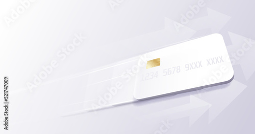 White blank chip card. Mockup Bank credit. Vector illustration