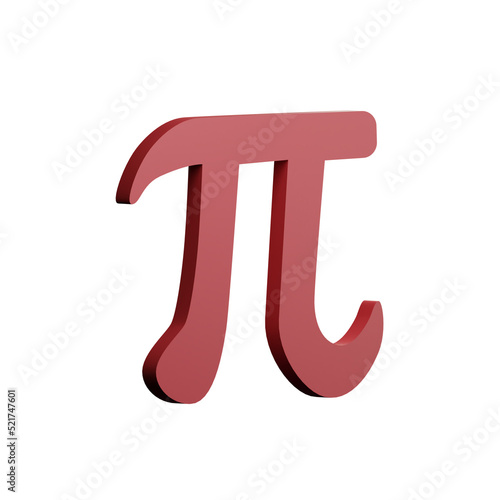 3d pi symbol icon illustration 