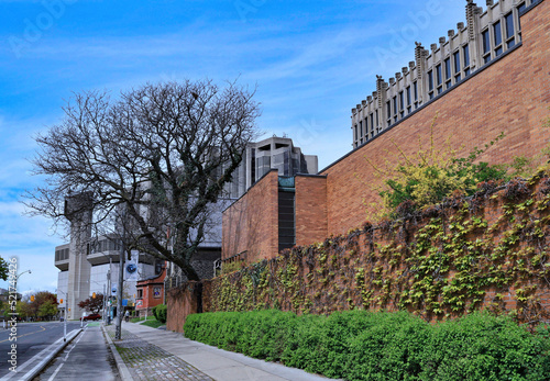 University of Toronto campus, Massey College on the right and Robarts Library in the background photo