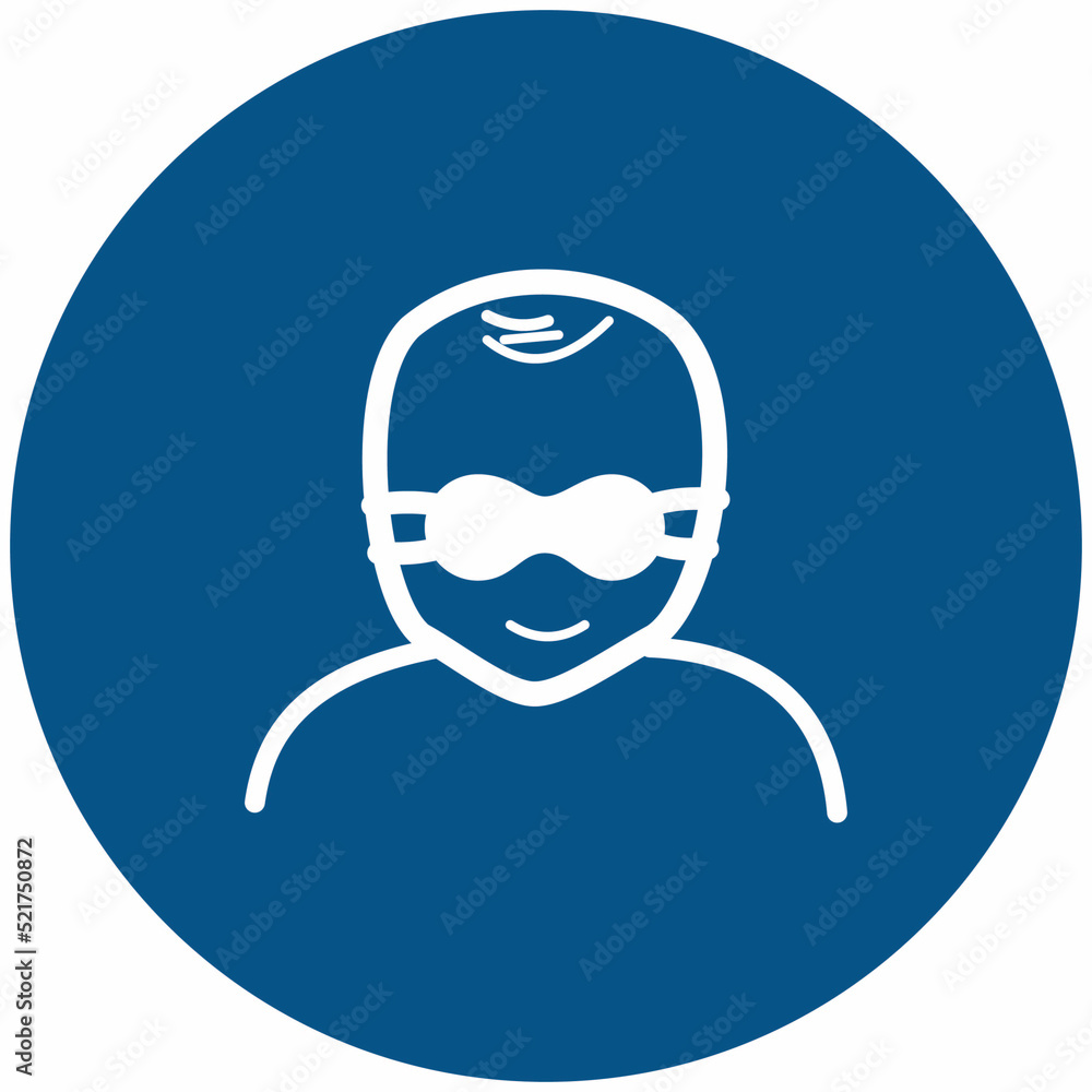 Mandatory sign Infants must be protected with opaque eye protection Mandatory sign Infants must be protected with opaque eye protection