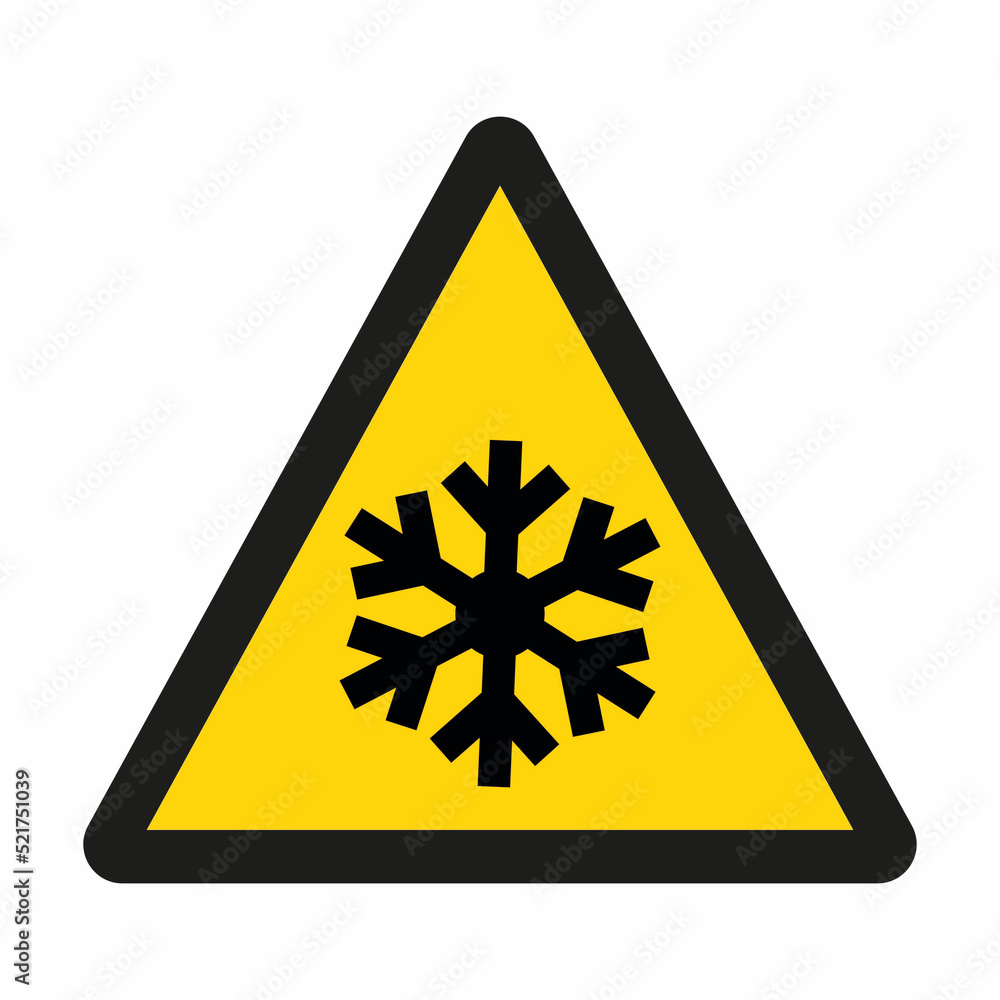 Hazard sign Low temperature / freezing conditions Hazard sign Low temperature / freezing conditions