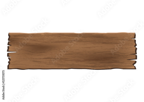 Retro grunge brown wooden plank signboard vector illustration