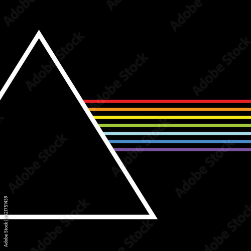 vector ultra minimalist universal logo. a stylized image of light passing through a prism and turning into a rainbow. useful for print, web, graphic design, posters, banners, business cards, t-shirts